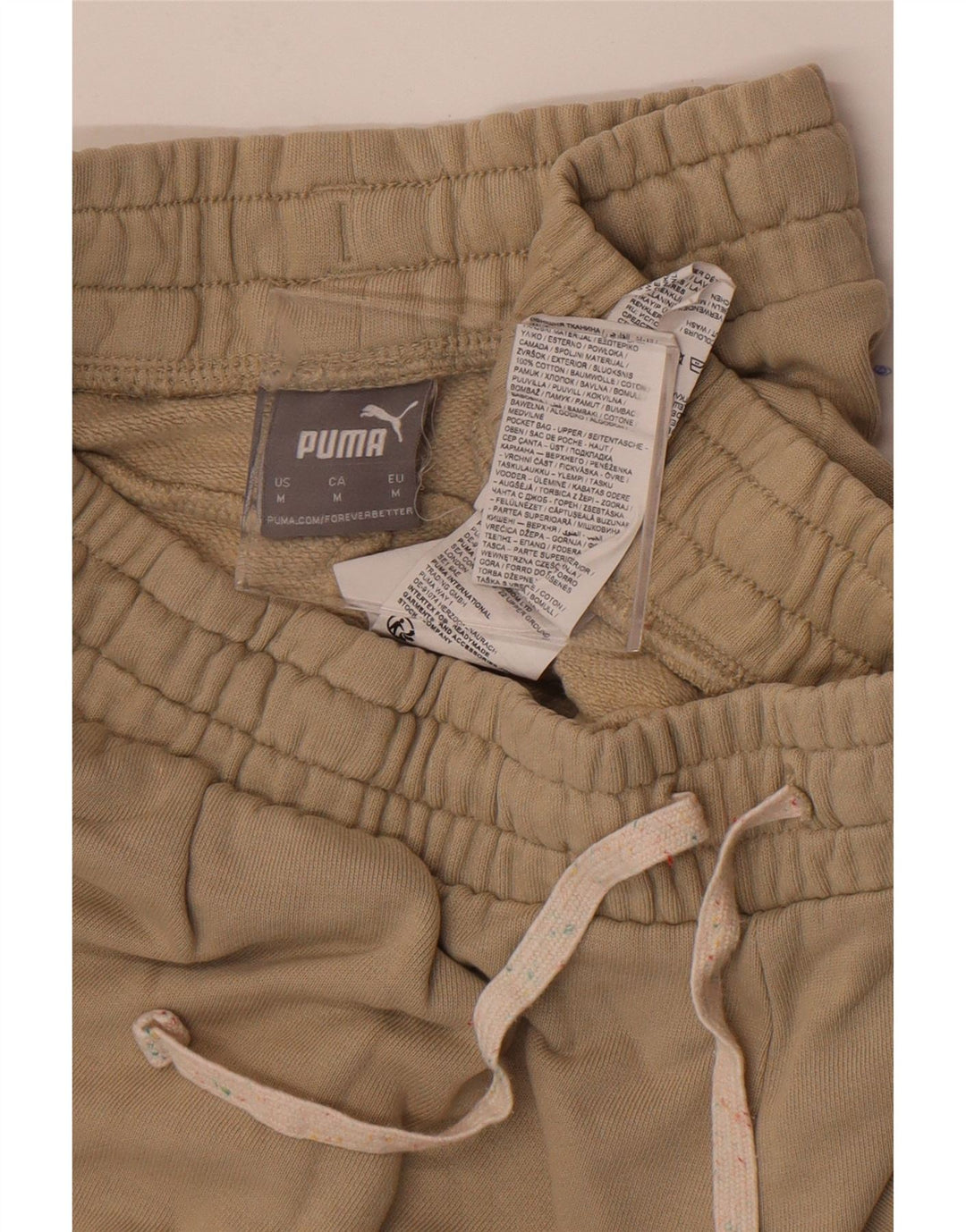 Calça de treino masculina Puma Joggers médio algodão bege