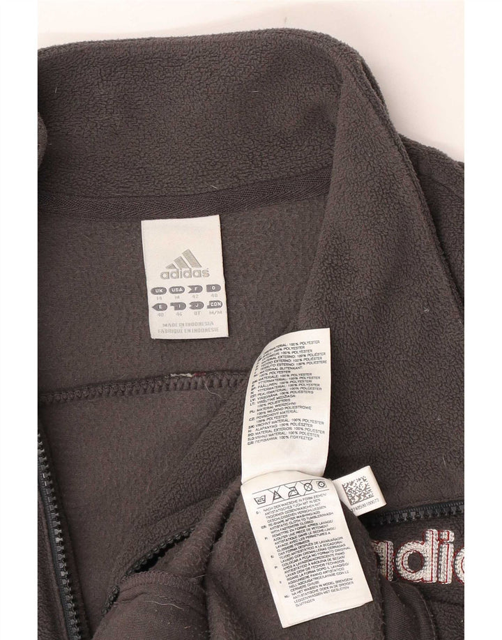 Jaqueta Adidas Feminina Graphic Fleece UK 14 Poliéster Cinza Médio