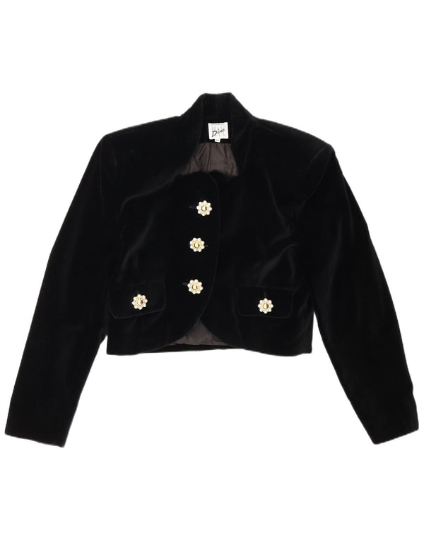 Max Dine Jaqueta feminina de veludo Bolero IT 44 algodão preto médio