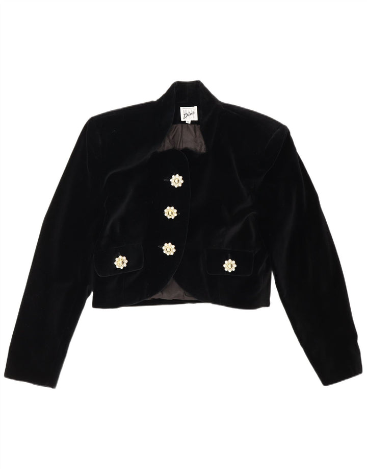 Max Dine Jaqueta feminina de veludo Bolero IT 44 algodão preto médio
