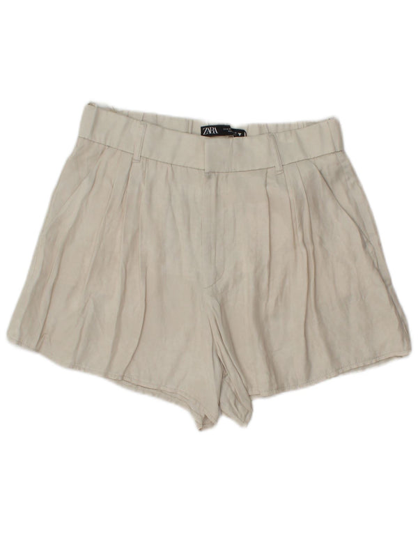 Zara Shorts Chino Feminino Pegged Médio W28 Off White Viscose