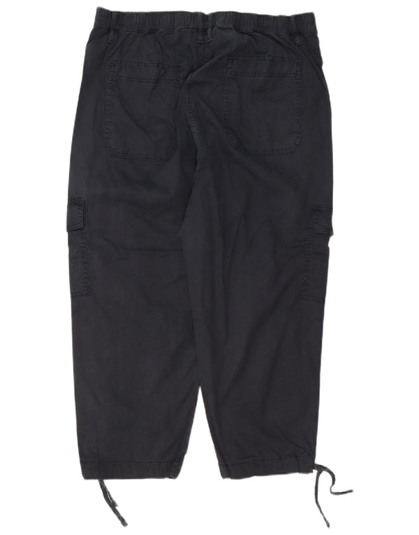 Calça cargo feminina de cintura alta Marks & Spencer Reino Unido 16 grande W38 L23 preta