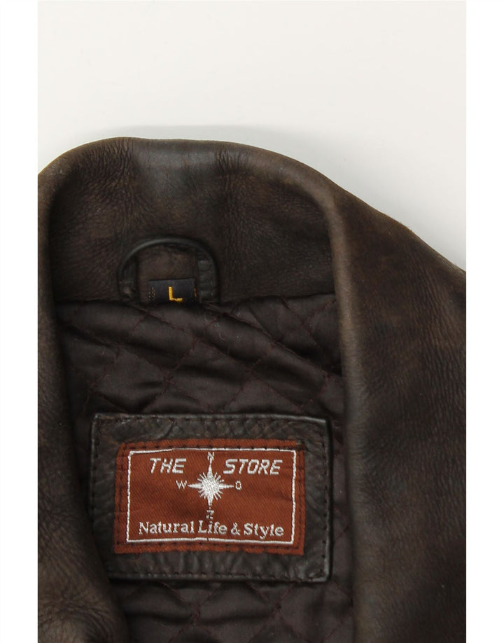 Jaqueta de couro masculina vintage Reino Unido 40 grande couro marrom