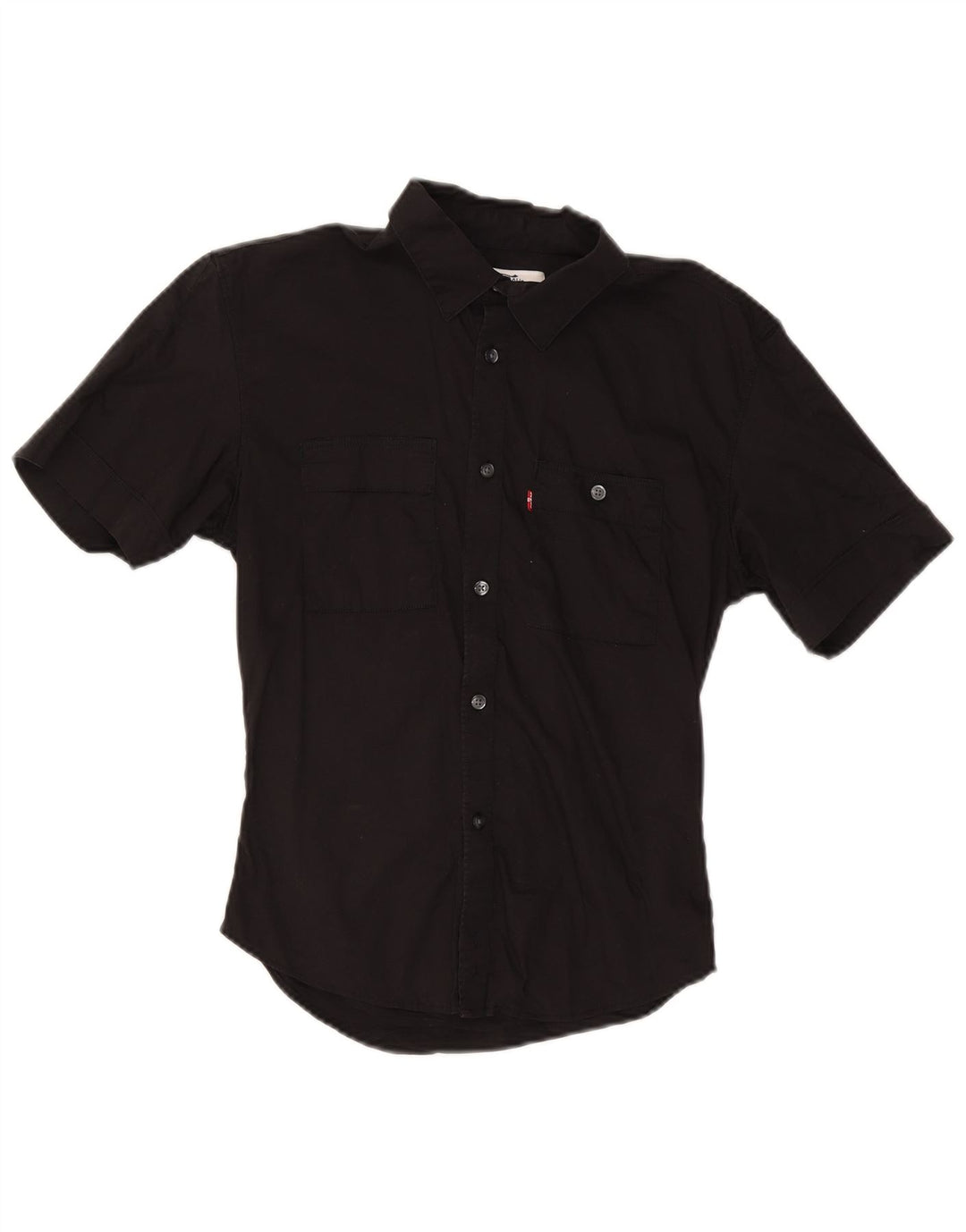 Camisa masculina Levi's de manga curta slim fit pequena de algodão preto