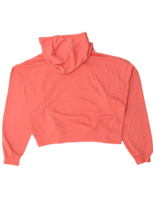 Adidas Womens Oversized Hoodie Jumper UK 12 Médio Algodão Rosa
