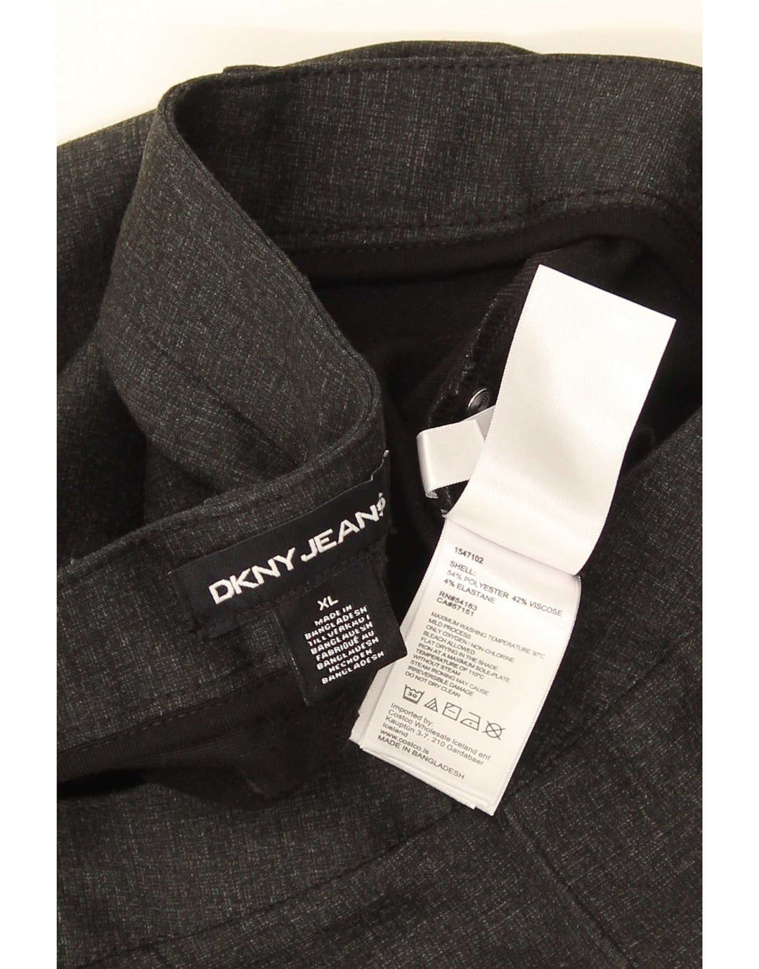 Calça casual reta masculina Dkny XL W36 L29 poliéster preto