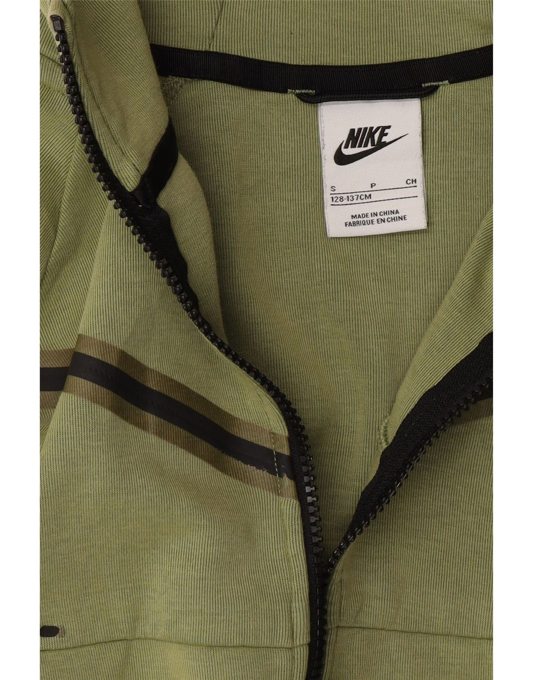 NIKE Girls Zip Hoodie Sweater 8-9 Years Small Green Vintage Nike and Second-Hand Nike from Messina Hembry 
