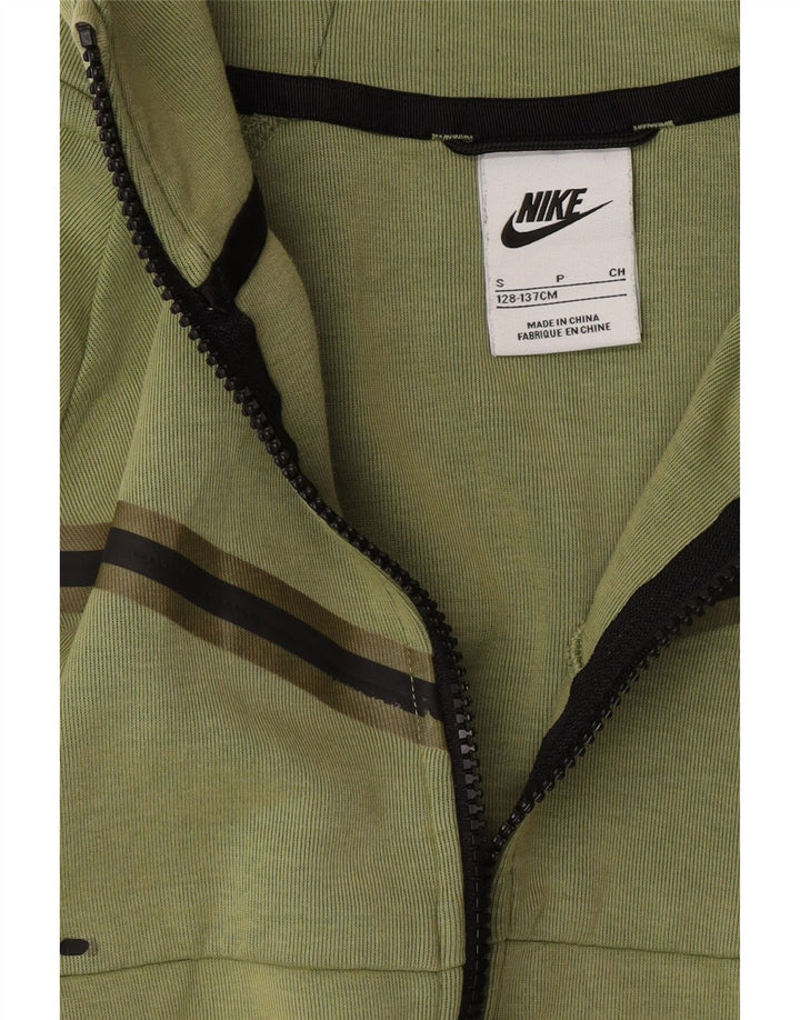 NIKE Girls Zip Hoodie Sweater 8-9 Years Small Green Vintage Nike and Second-Hand Nike from Messina Hembry 