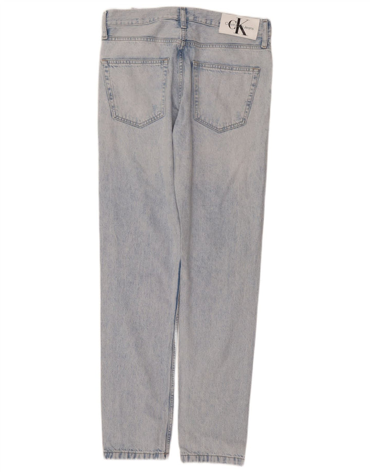 Calvin Klein Jeans masculino desgastado slim W30 L33 azul algodão
