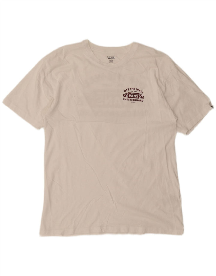 Camiseta Vans masculina gráfica grande algodão branco