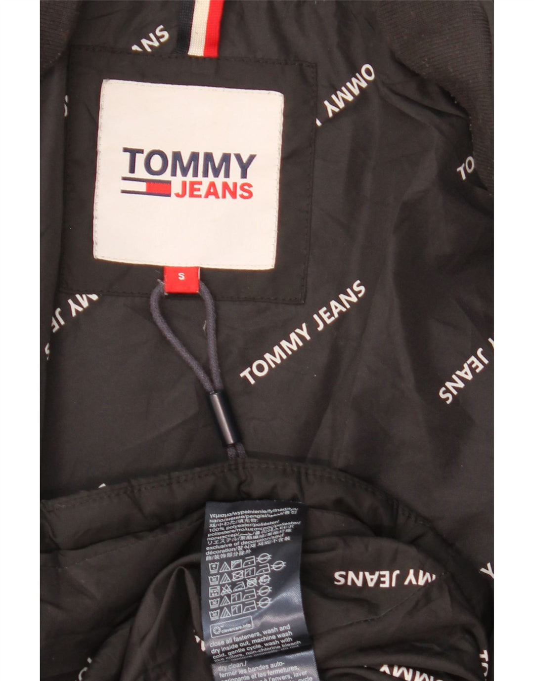 Casaco acolchoado oversized feminino Tommy Hilfiger Reino Unido 10 pequeno poliéster preto