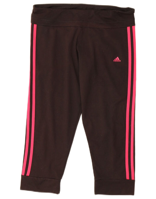 Adidas Womens Climalite Calças de treino Joggers UK 12/14 Médio Preto