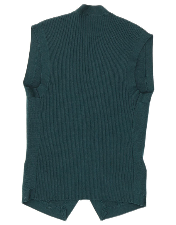 Colete de malha feminino Penny Black UK 14 lã nova verde médio