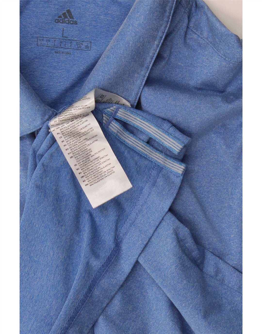 Camisa polo masculina Adidas grande poliéster azul
