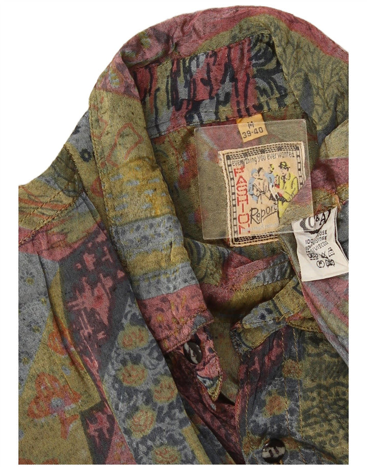 Camisa masculina C&A tamanho 39/40 viscose geométrica multicolorida média