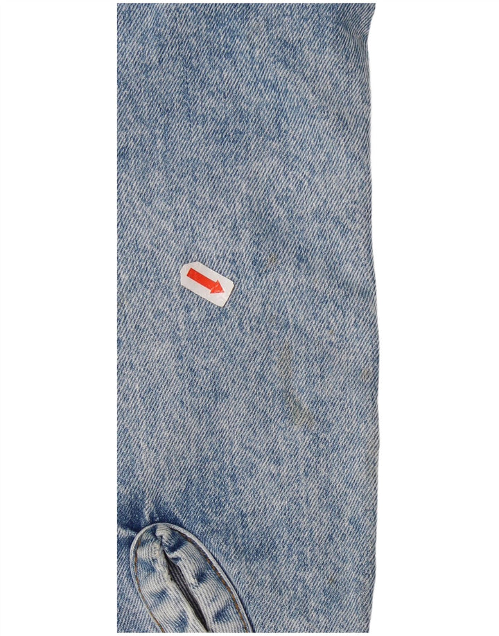 Jaqueta jeans feminina vintage Reino Unido 12 algodão azul médio