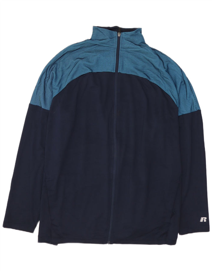 RUSSELL ATLÉTICO Mens Treino Top Jaqueta 2XL Azul Marinho Colorblock