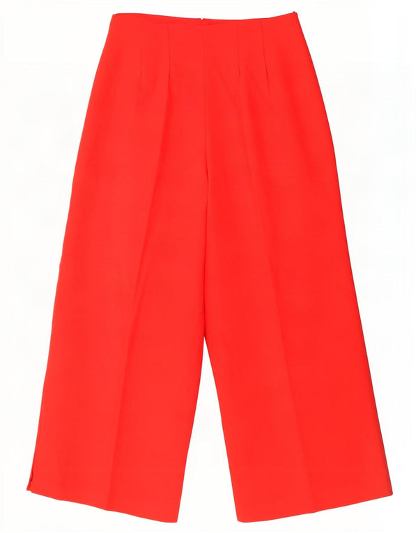 Calça feminina Zara com perna larga cortada média W28 L25 vermelha
