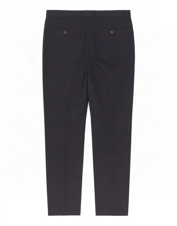 Calça chino masculina Marks & Spencer Slim Fit W34 L29 algodão azul marinho
