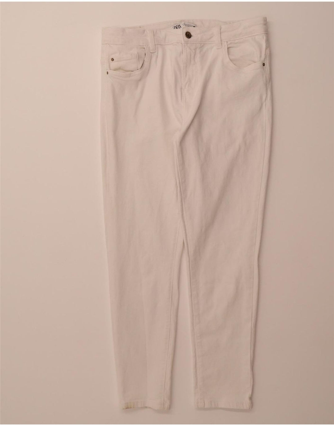 ZARA Womens Slim Jeans EU 44 XL W34 L26 White Cotton Vintage Zara and Second-Hand Zara from Messina Hembry 