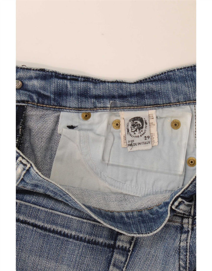 Jeans feminino Diesel Bootcut desgastado W29 L29 azul algodão