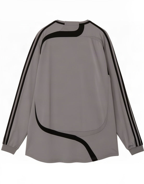 Adidas Mens Top Manga Longa XL Cinza Colourblock Poliéster