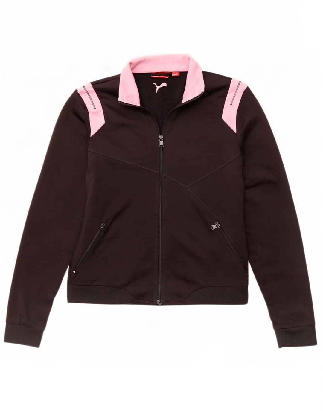 Puma Womens Tracksuit Top Jacket UK 10 Small Black Colourblock