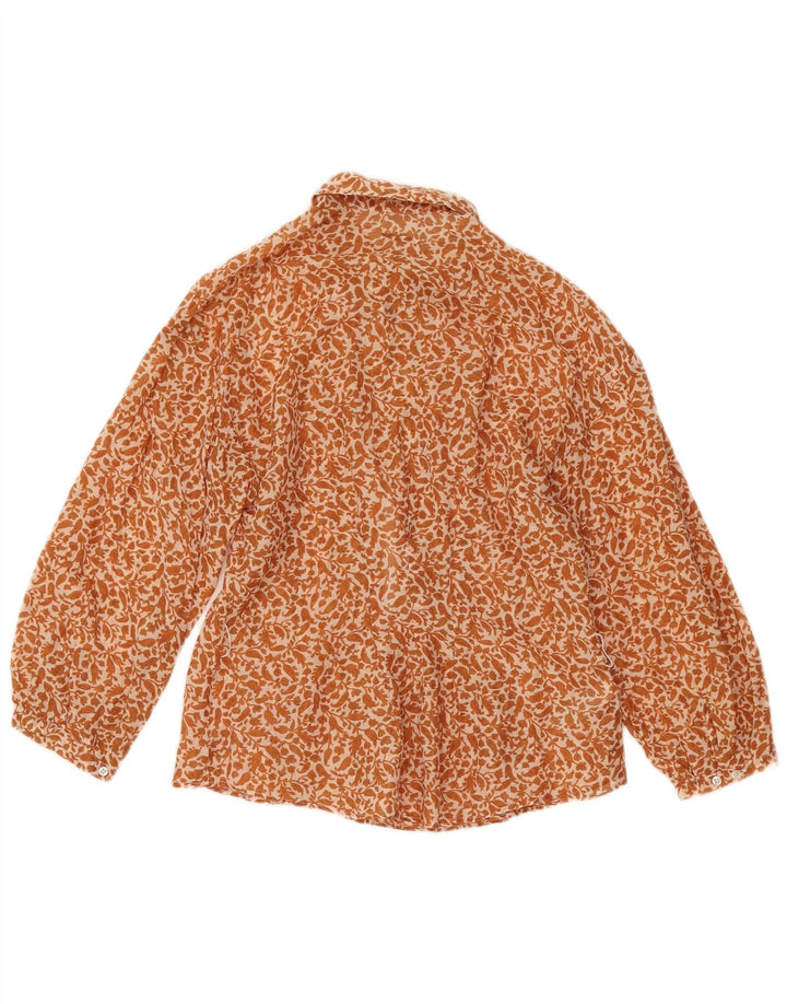 Blusa feminina Massimo Dutti manga 3/4 UE 38 pequena bege floral