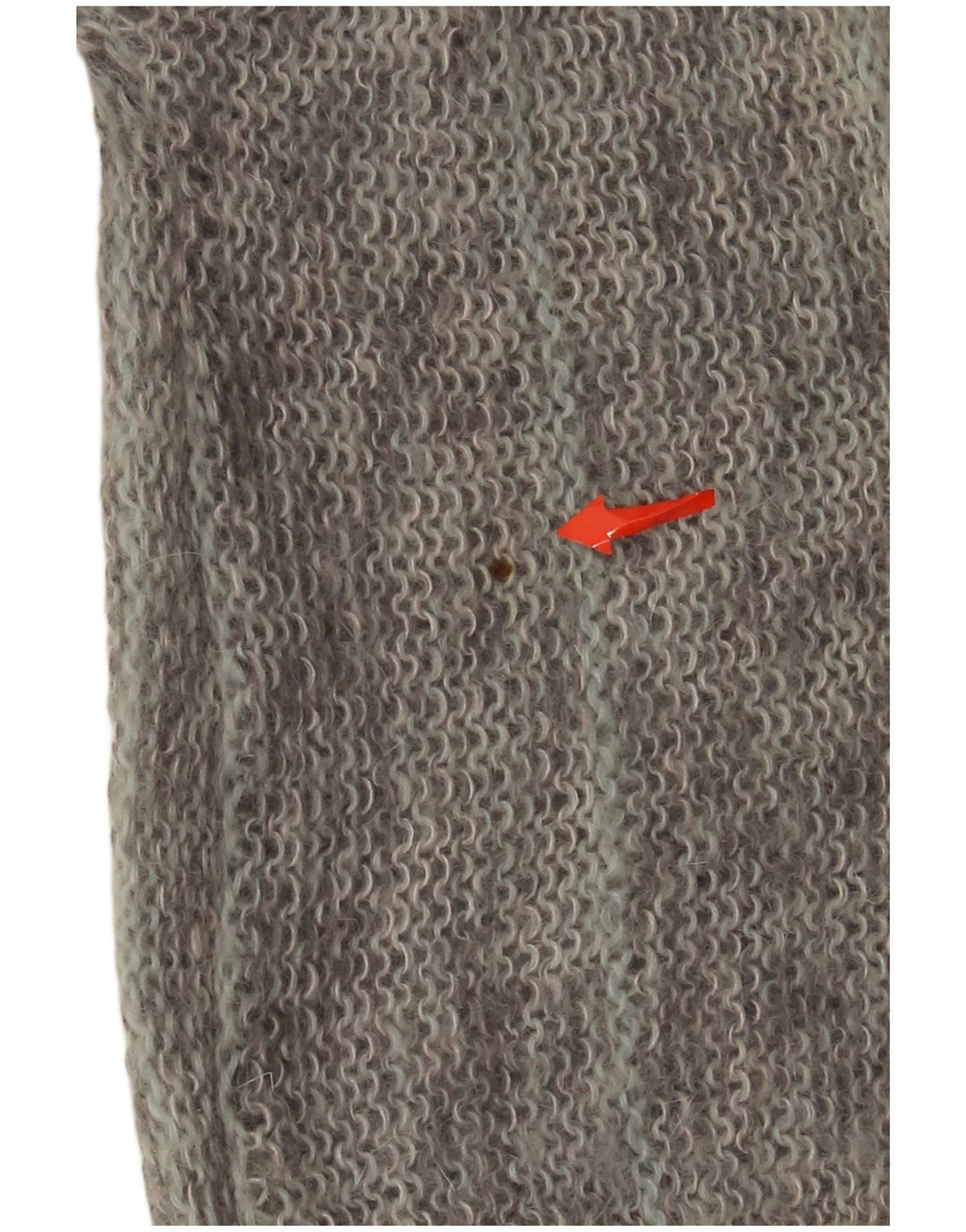 Suéter Cardigan Feminino Vintage UK 18 XL Listrado Cinza