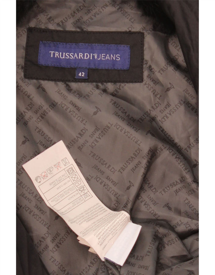 Jaqueta acolchoada feminina Trussardi Jeans IT 42 poliéster preto médio