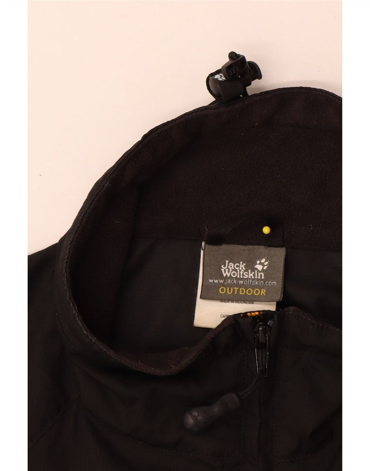 Jaqueta corta-vento masculina Jack Wolfskin Reino Unido 38 poliéster preto médio