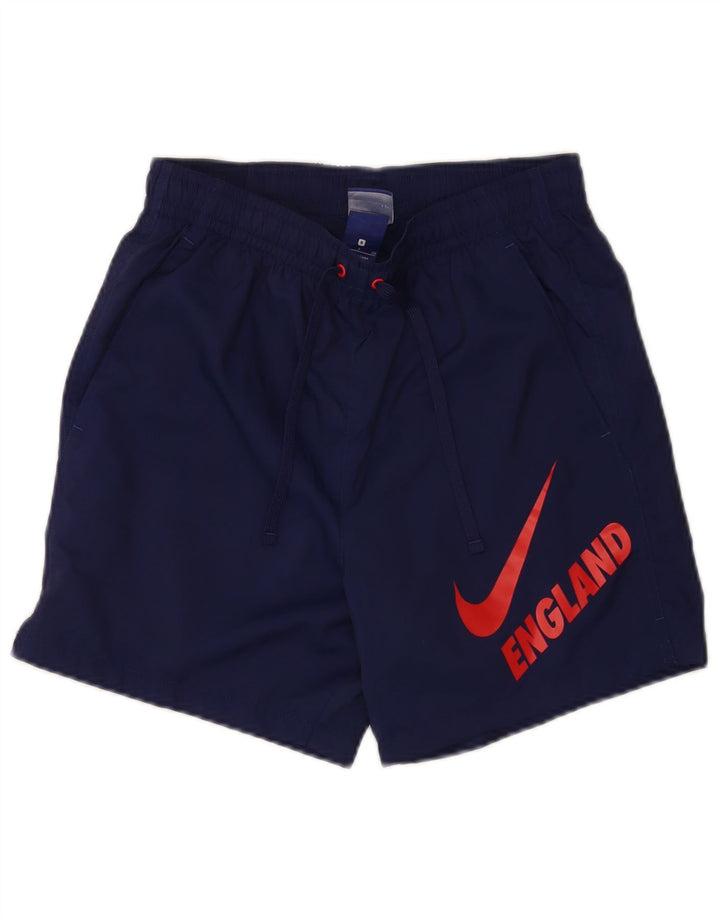 Shorts de natação masculinos Nike Graphic pequenos poliéster azul marinho