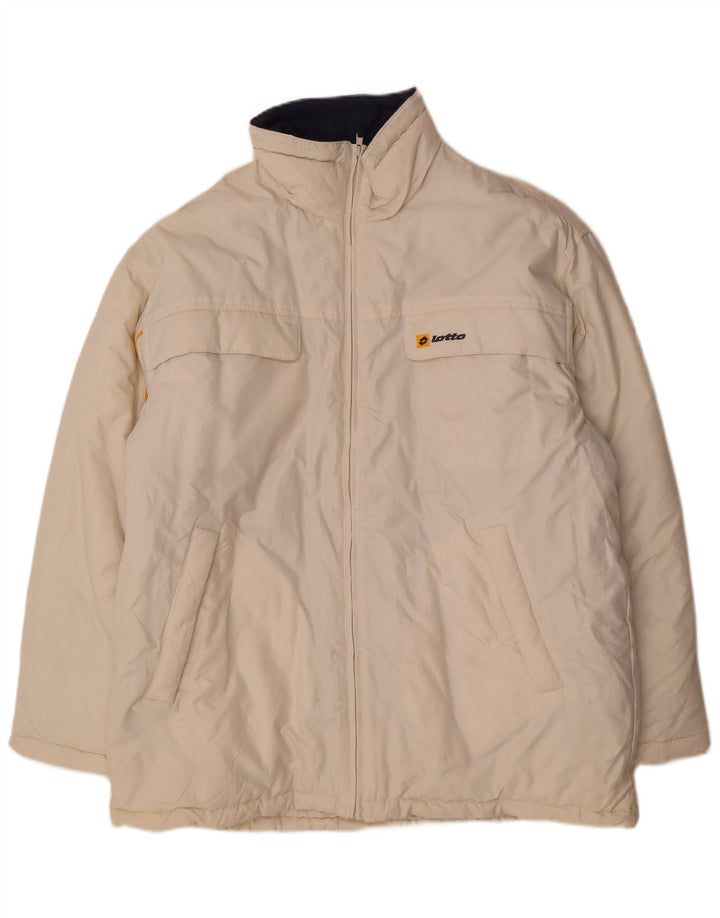 Casaco acolchoado masculino Lotto IT 46/50 médio off white nylon