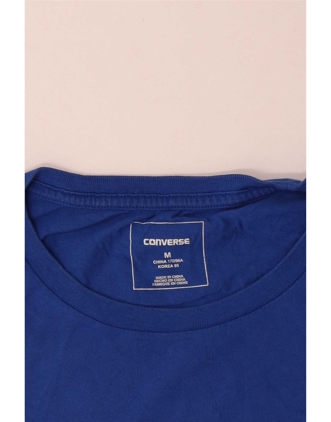 Converse Mens Graphic T-Shirt Top Médio Algodão Azul