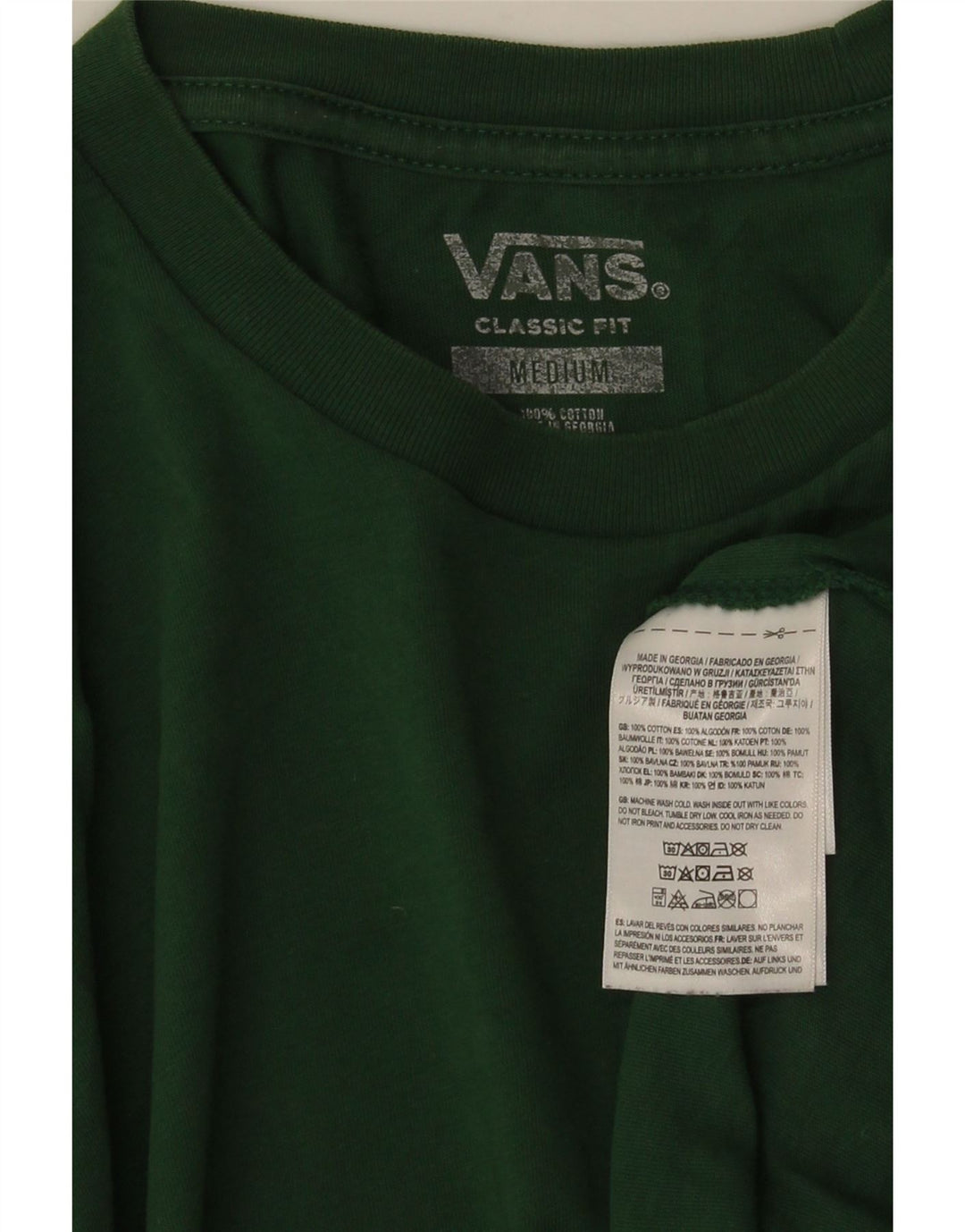 Camiseta VANS Masculina Classic Fit Top Médio Algodão Verde