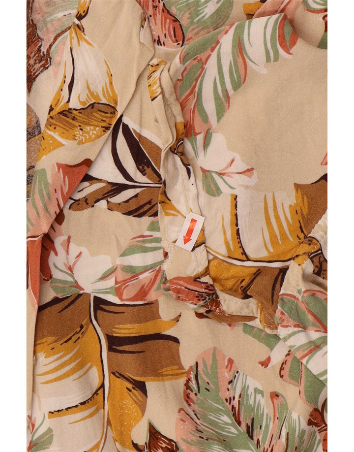 Camisa masculina Marrakech de algodão floral bege médio
