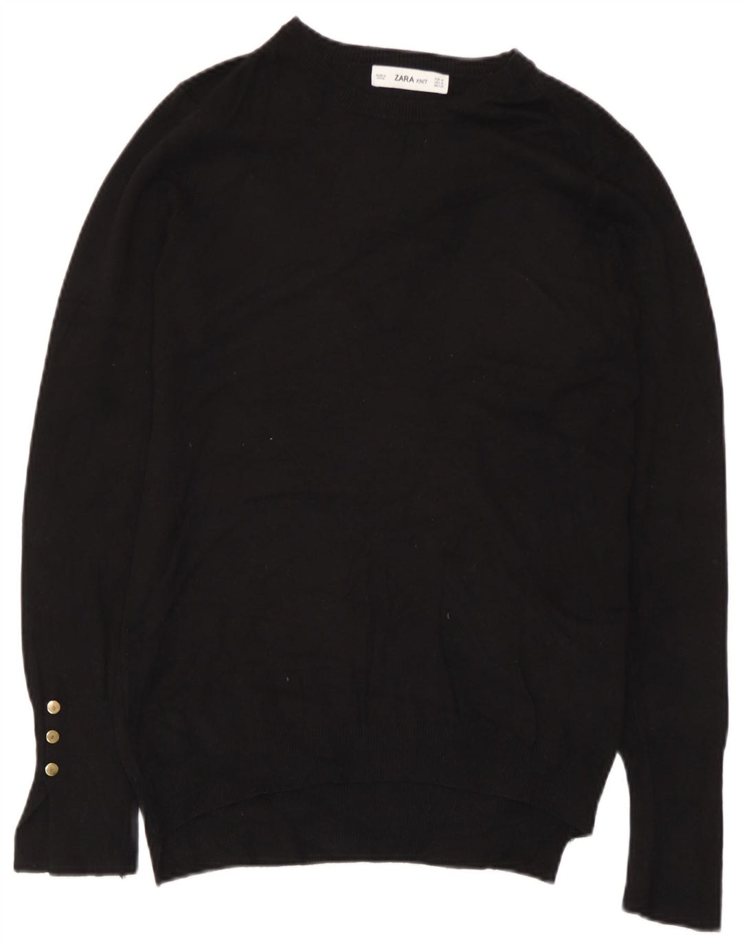 Suéter Zara feminino com gola canoa UK 12 médio preto