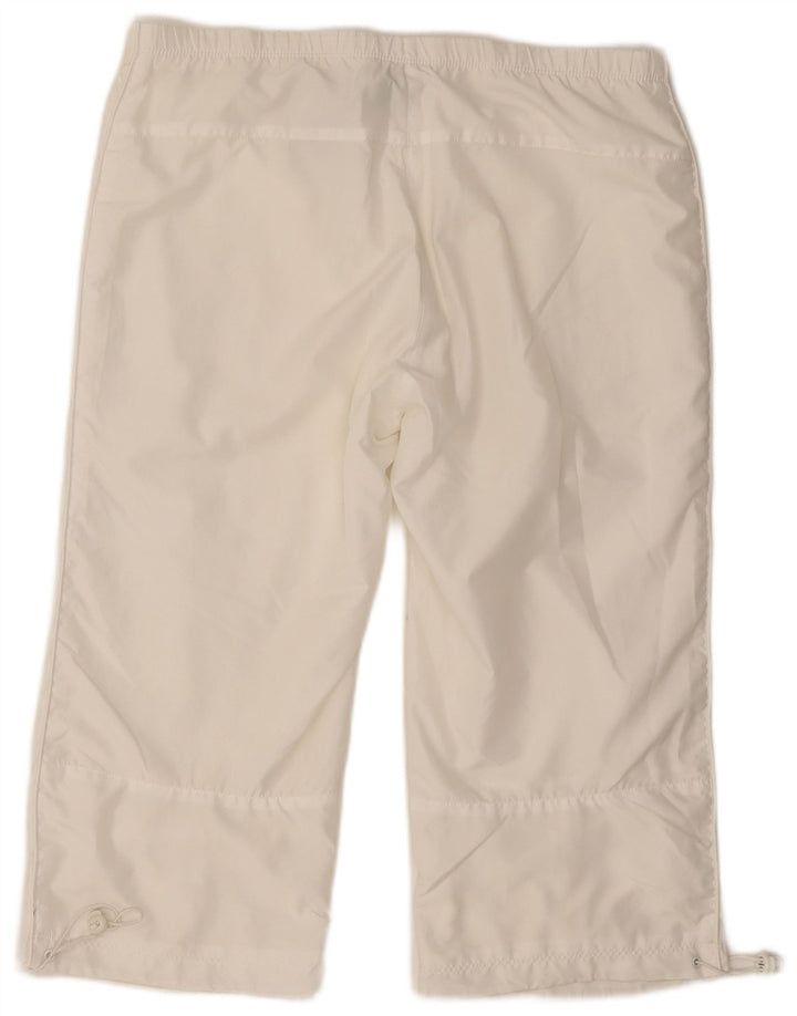 Calça de treino Nike feminina Capri UK 14/16 grande poliéster branco