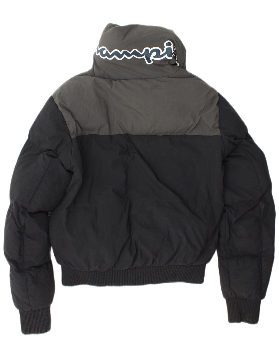 Jaqueta feminina acolchoada com corte solto CHAMPION Reino Unido 6 XS preto colorblock