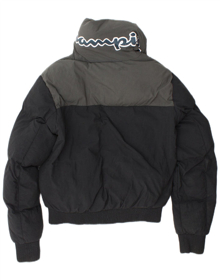 Jaqueta feminina acolchoada com corte solto CHAMPION Reino Unido 6 XS preto colorblock