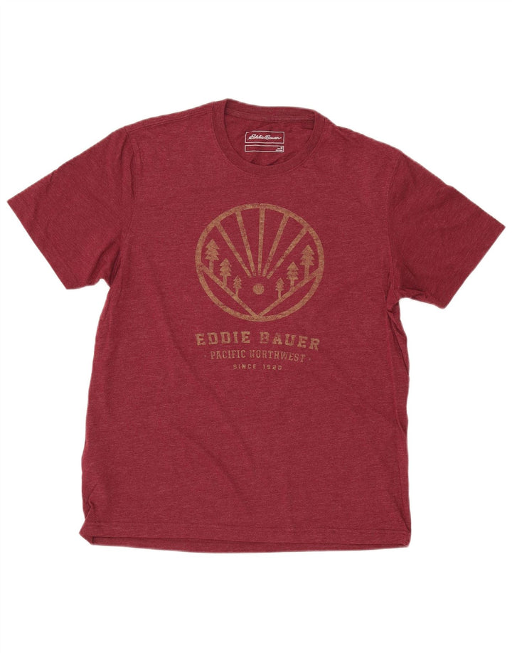 Camiseta masculina EDDIE BAUER com estampa gráfica de algodão marrom médio