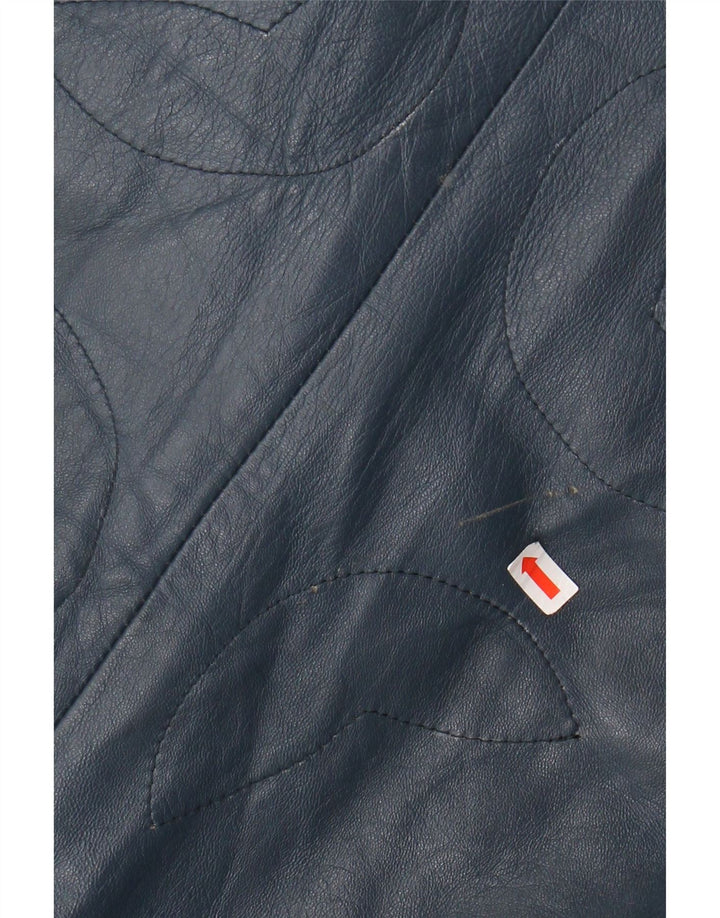 Jaqueta de couro feminina VINTAGE IT 44 couro azul médio