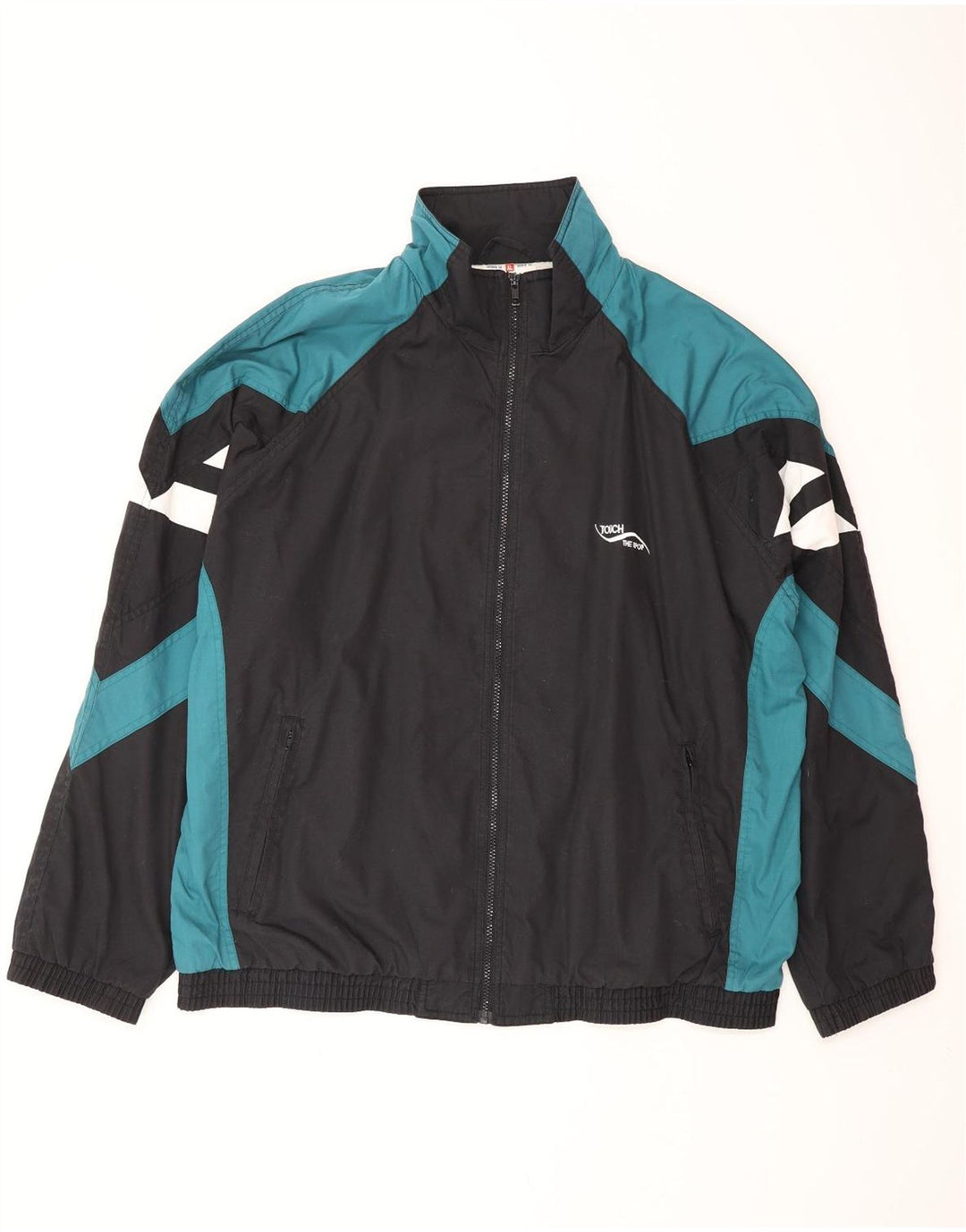 CRANE Mens Loose Fit Treino Top Jacket XL Preto Colourblock Poliéster