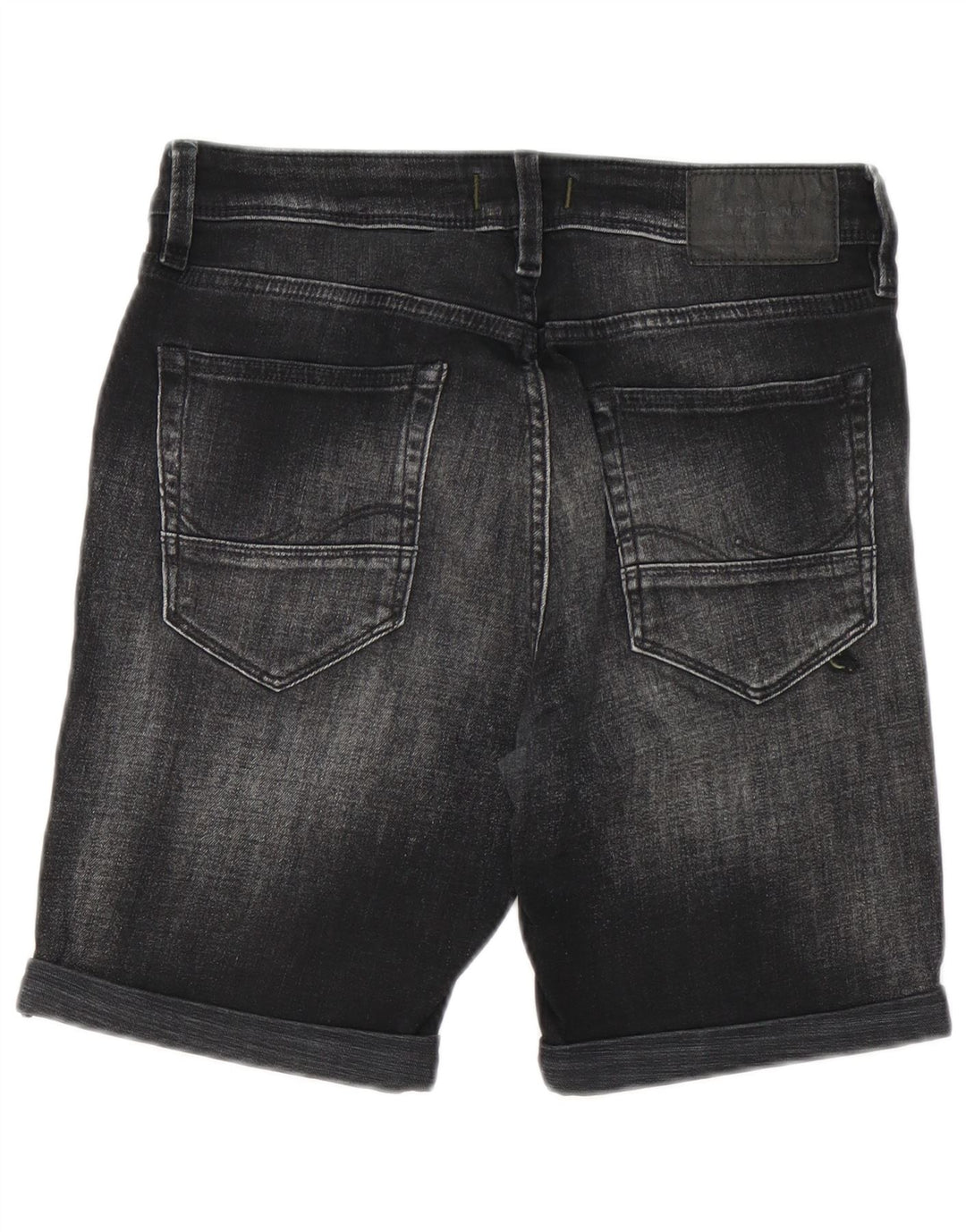 Shorts jeans masculino Jack & Jones desgastado pequeno W29 preto