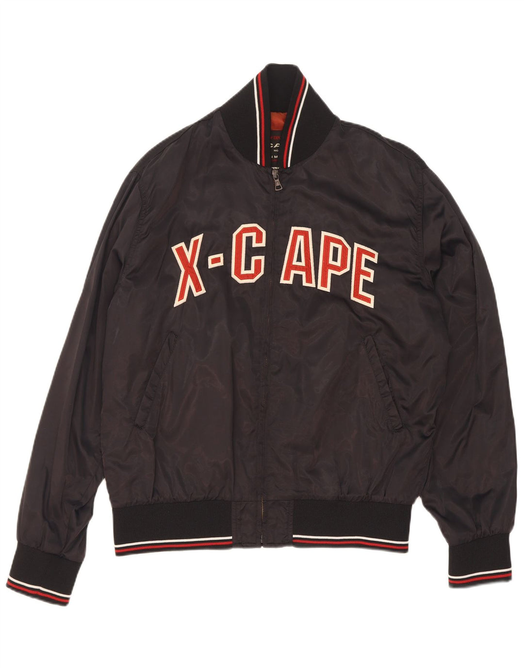 Jaqueta bomber gráfica masculina X-Cape Reino Unido 40 grande bloco colorido preto poliamida