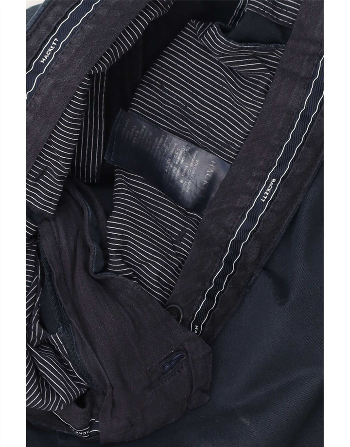 Calças Chino retas masculinas Hackett W34 L32 algodão azul marinho