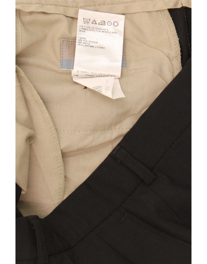Calça masculina Marks & Spencer com pegged suit W34 L33 poliéster preto