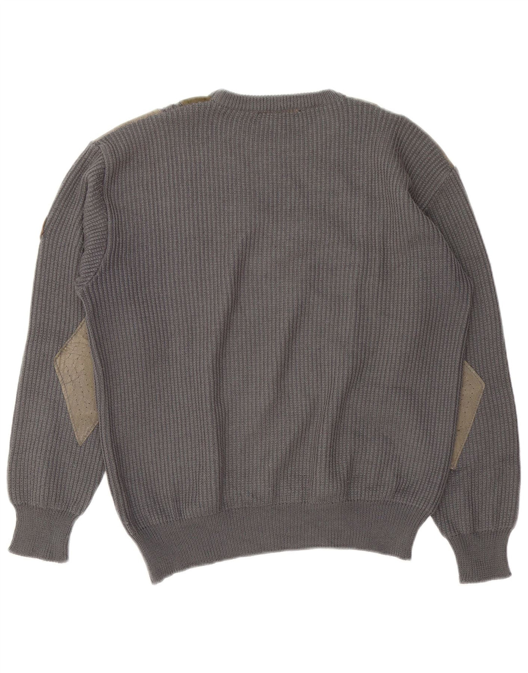 Suéter masculino Andrea Celli com gola redonda, grande lã colorblock cinza