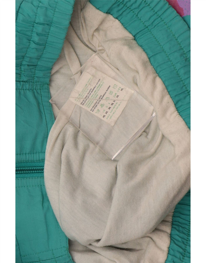 Jaqueta superior de agasalho masculino VINTAGE XL turquesa Colourblock poliéster