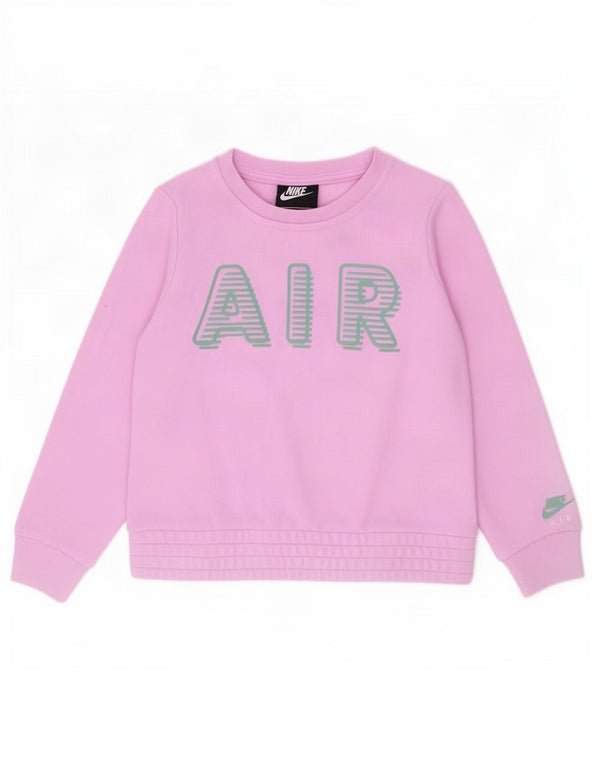 Suéter gráfico Nike feminino 5-6 anos algodão rosa médio